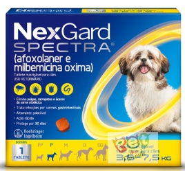 ANTI PULGAS E CARRAPATOS - NEXGARD SPECTRA P PARA CÃES DE 3,6 A 7,5 KG