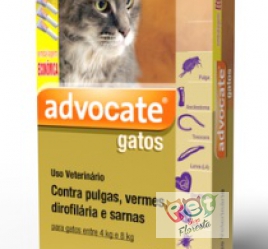 ADVOCATE GATOS 0,8 ML - 4 A 8 KG COM 3 PIPETAS