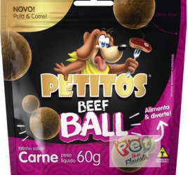 Snack Petitos Beef Ball sabor Carne - 60g