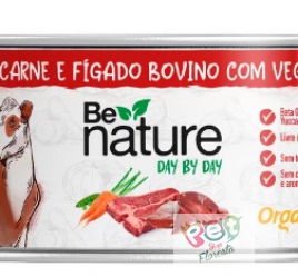 Be Nature Day By Day Gatos Idosos 120 grs Carne e Fígado Bovino - Suplemento Organnact p/ Gatos