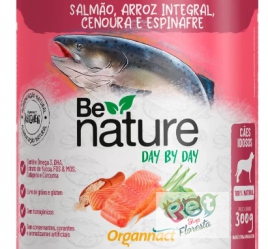 Be Nature Day By Day Cães Idosos 300 Salmão,Arroz Integral,Cenoura e Espinafr-Suplemento Organnact 