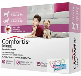 COMFORTIS- ANTI PULGAS PÁRA CÃES 2,3 A 4,5 Kg E GATOS DE 1,4 a 2,8kg - 1 COMPRIMIDO -140 MG