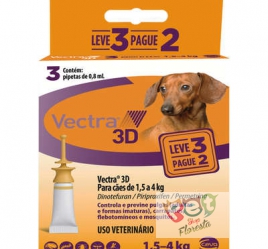 Antipulgas e Carrapatos Ceva Vectra 3D - para Cães de 1,5 a 4 Kg